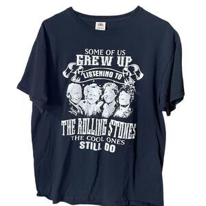 Rolling Stones puffy print size L men’s black tee shirt.